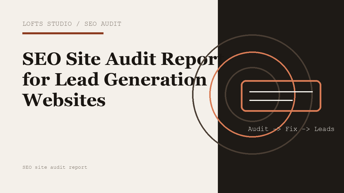 SEO Site Audit Report for Lead Generation Websites