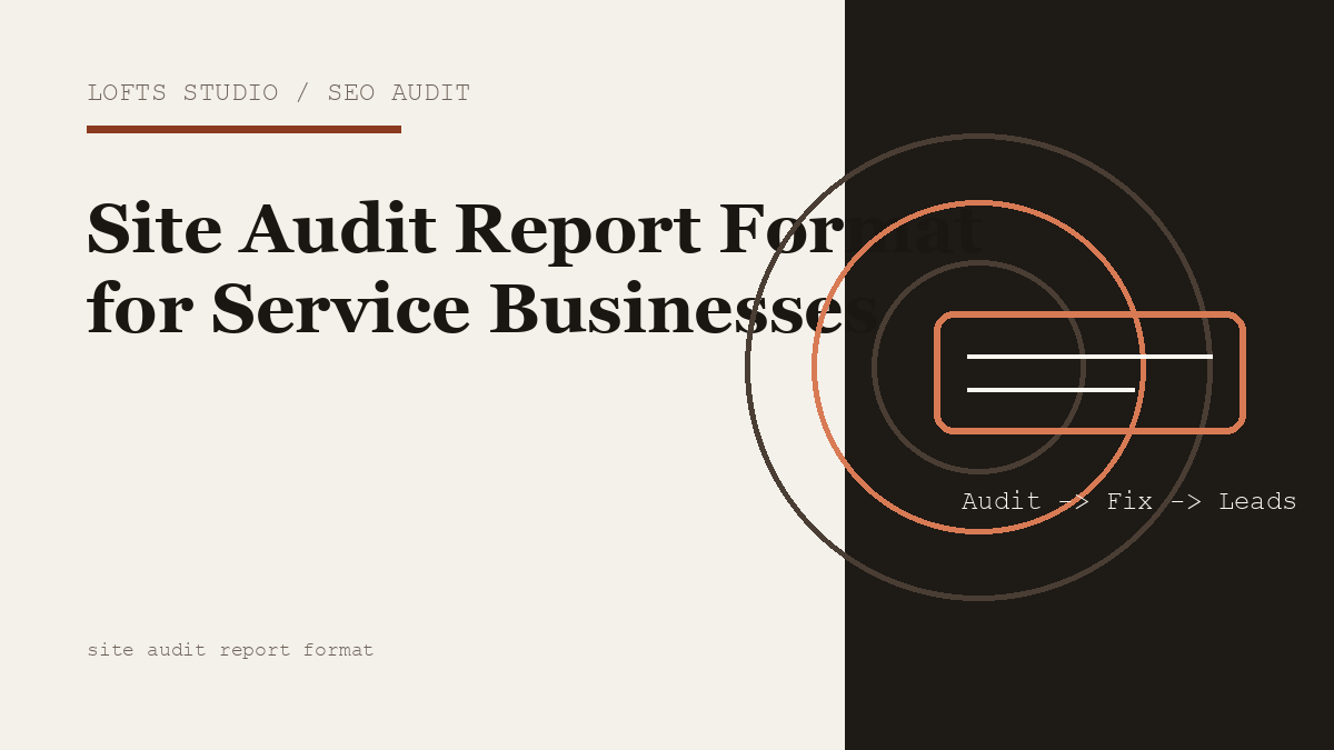 Site Audit Report Format for Service Businesses