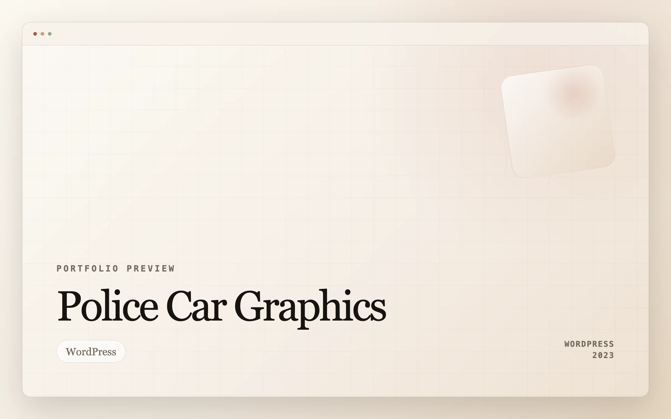 Police Car Graphics homepage screenshot — WordPress project by Adnan Khan