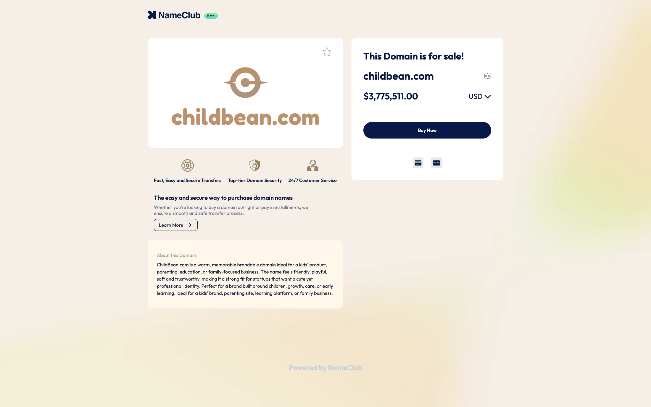 ChildBean homepage screenshot — Shopify project by Adnan Khan