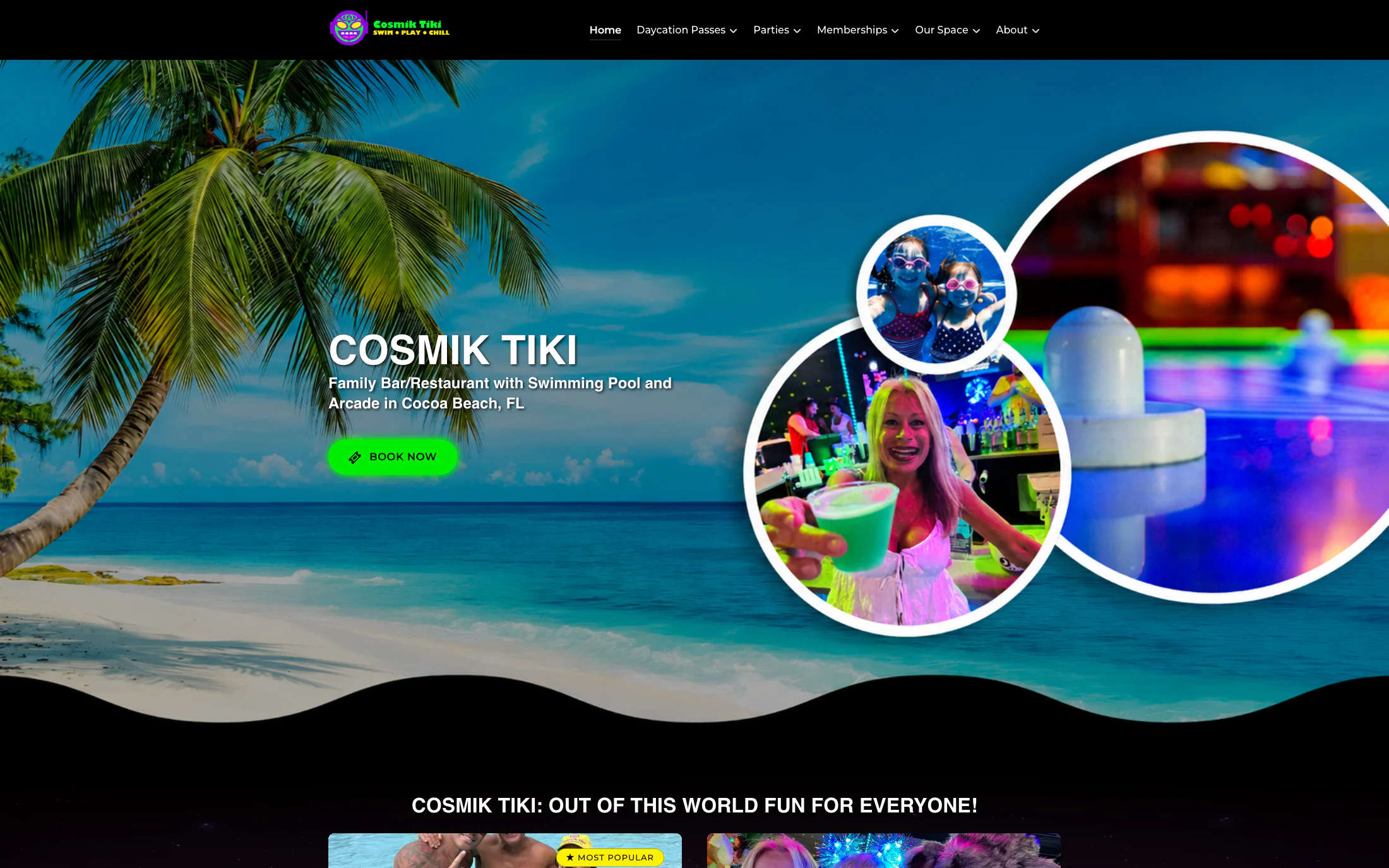 Cosmik Tiki homepage screenshot — WordPress project by Adnan Khan