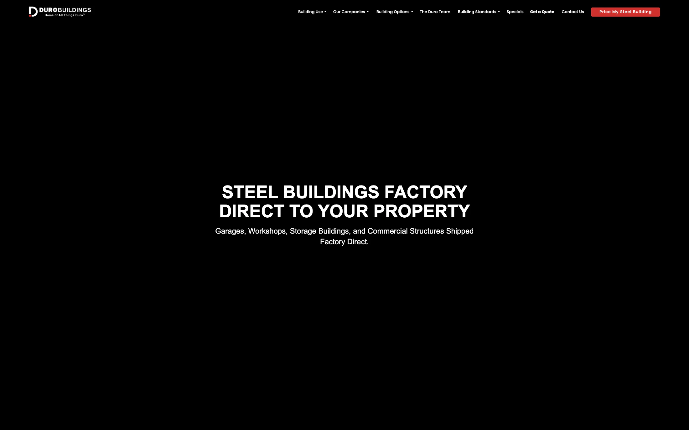 Duro Buildings homepage screenshot — Custom Website project by Adnan Khan