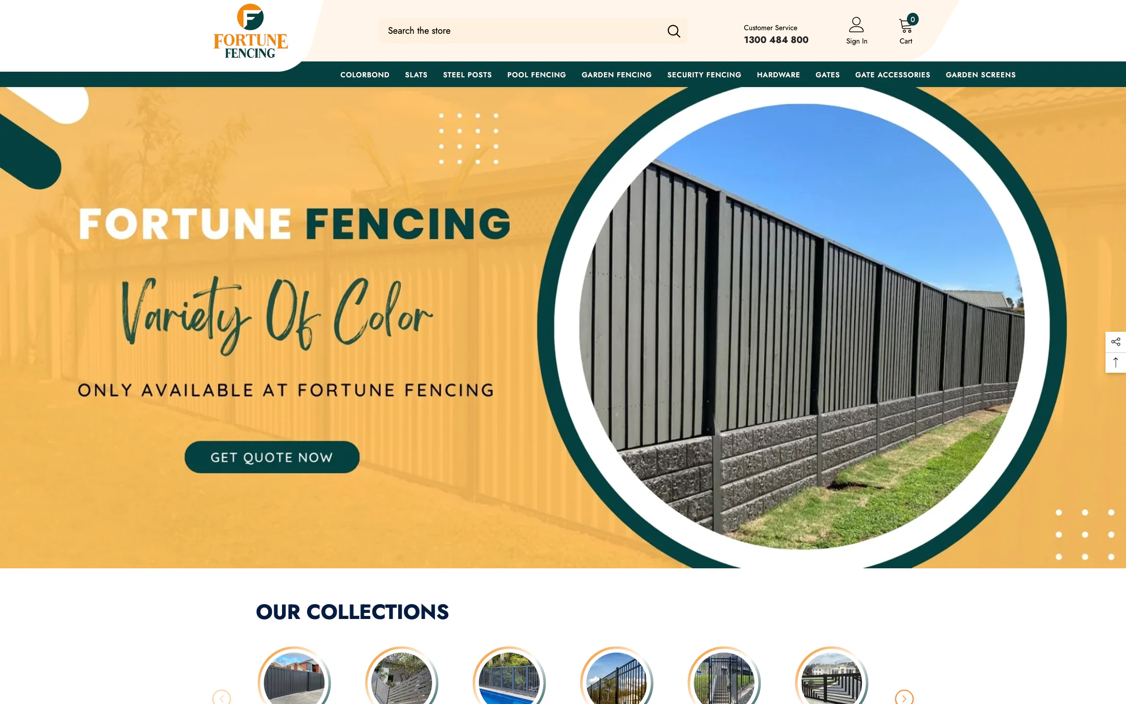 Fortune Fencing homepage screenshot — Shopify project by Adnan Khan