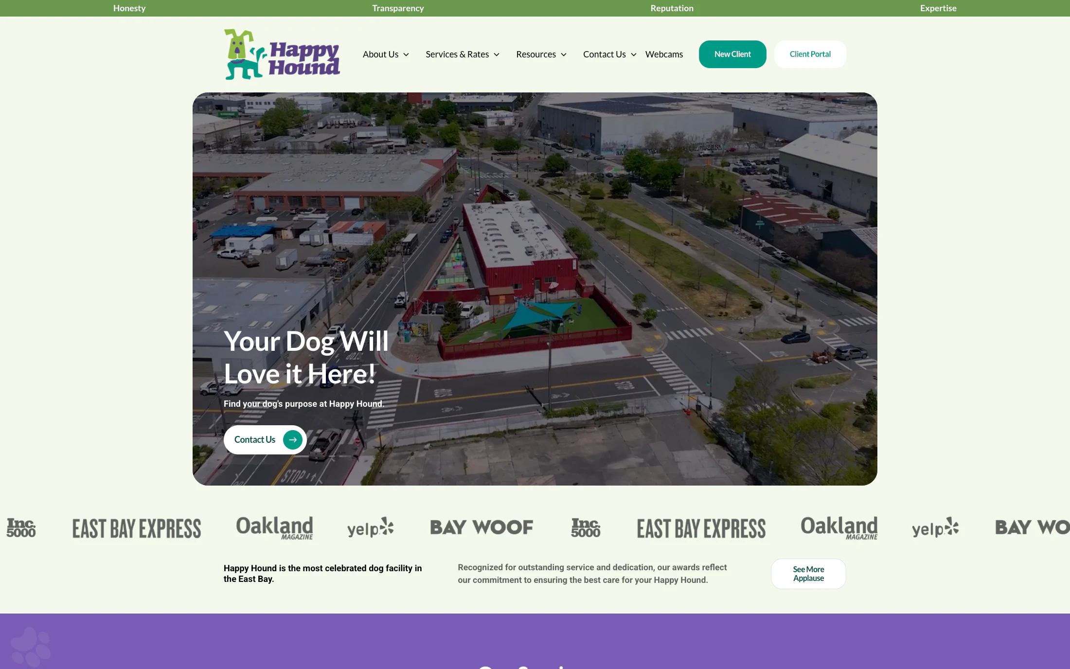 Happy Hound homepage screenshot — Shopify project by Adnan Khan
