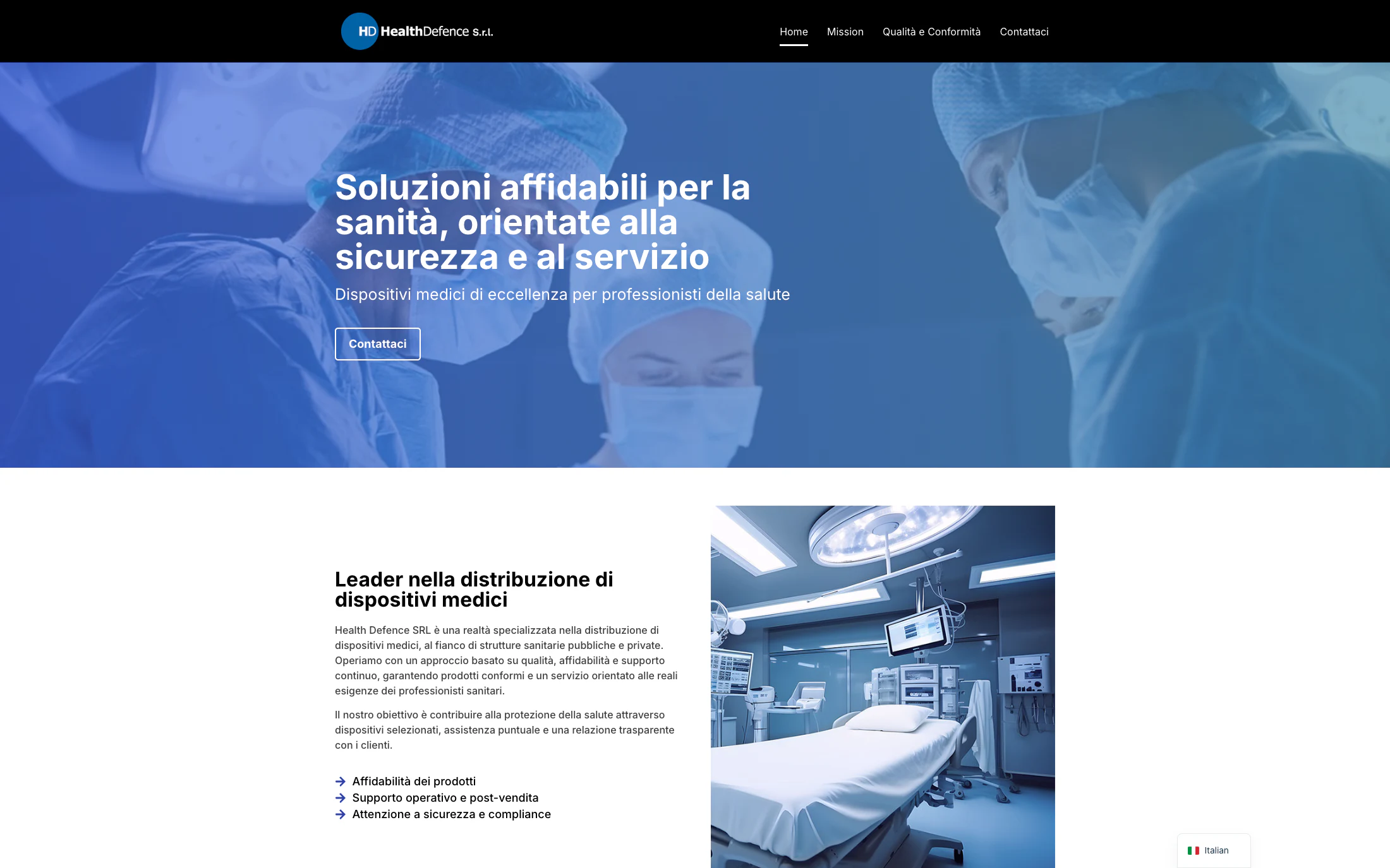 Health Defence homepage screenshot — WordPress project by Adnan Khan