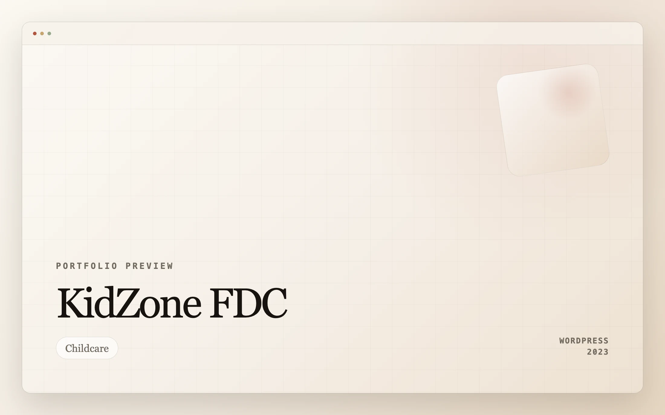 KidZone FDC homepage screenshot — WordPress project by Adnan Khan