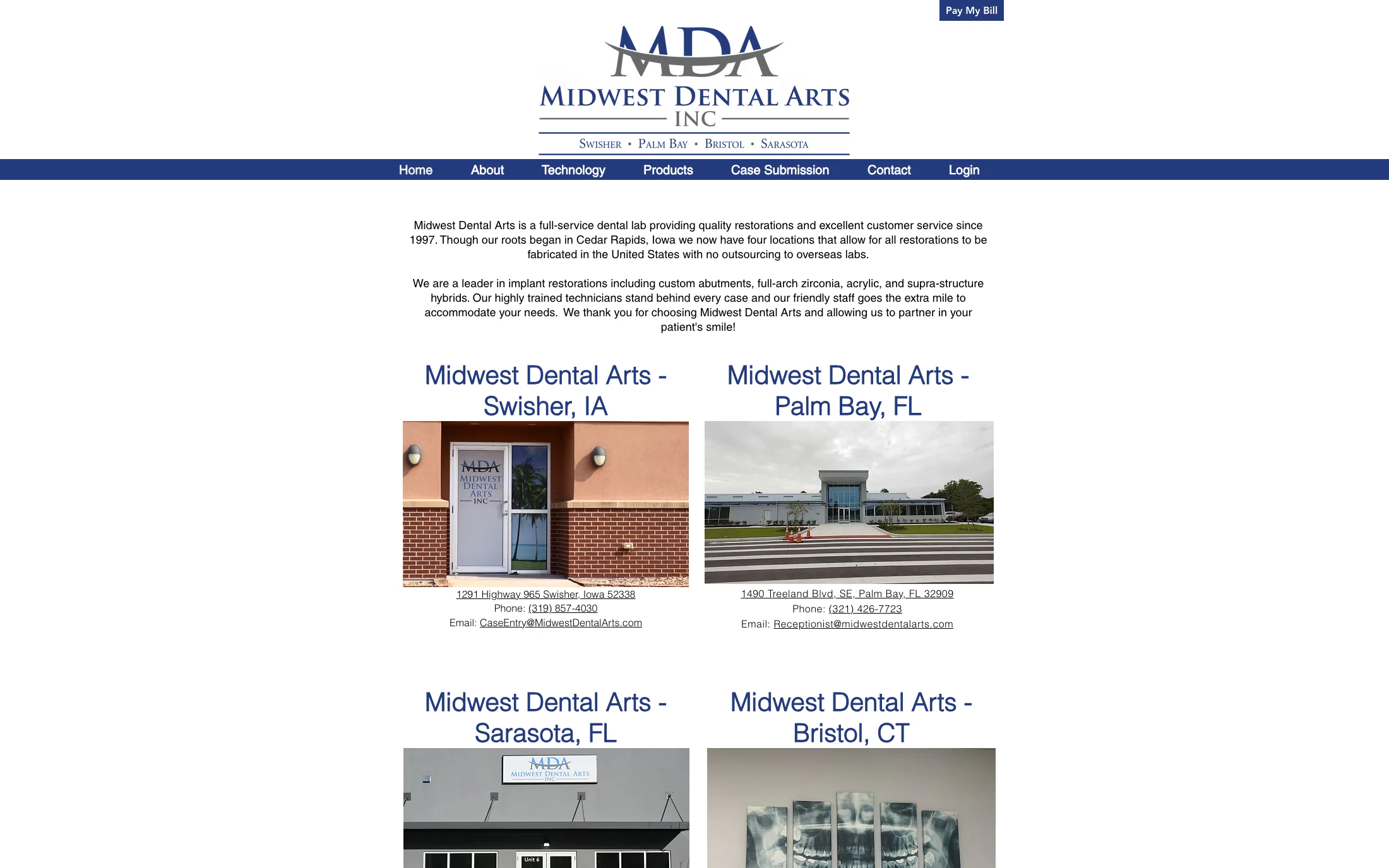 Midwest Dental Arts homepage screenshot — WordPress project by Adnan Khan