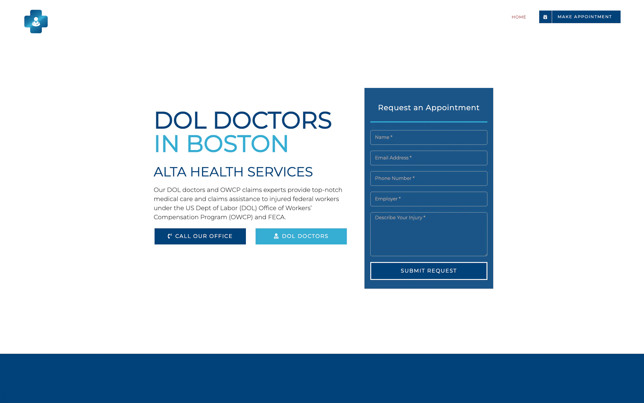 OWCP Boston homepage screenshot — WordPress project by Adnan Khan