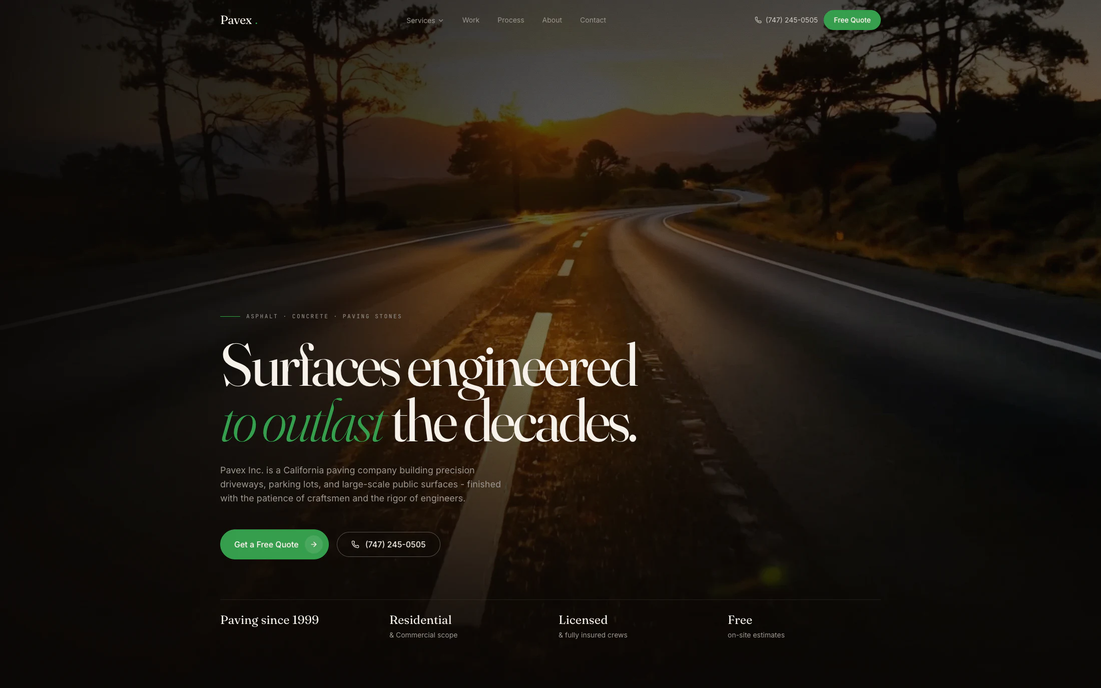 Pavex homepage screenshot — Squarespace project by Adnan Khan