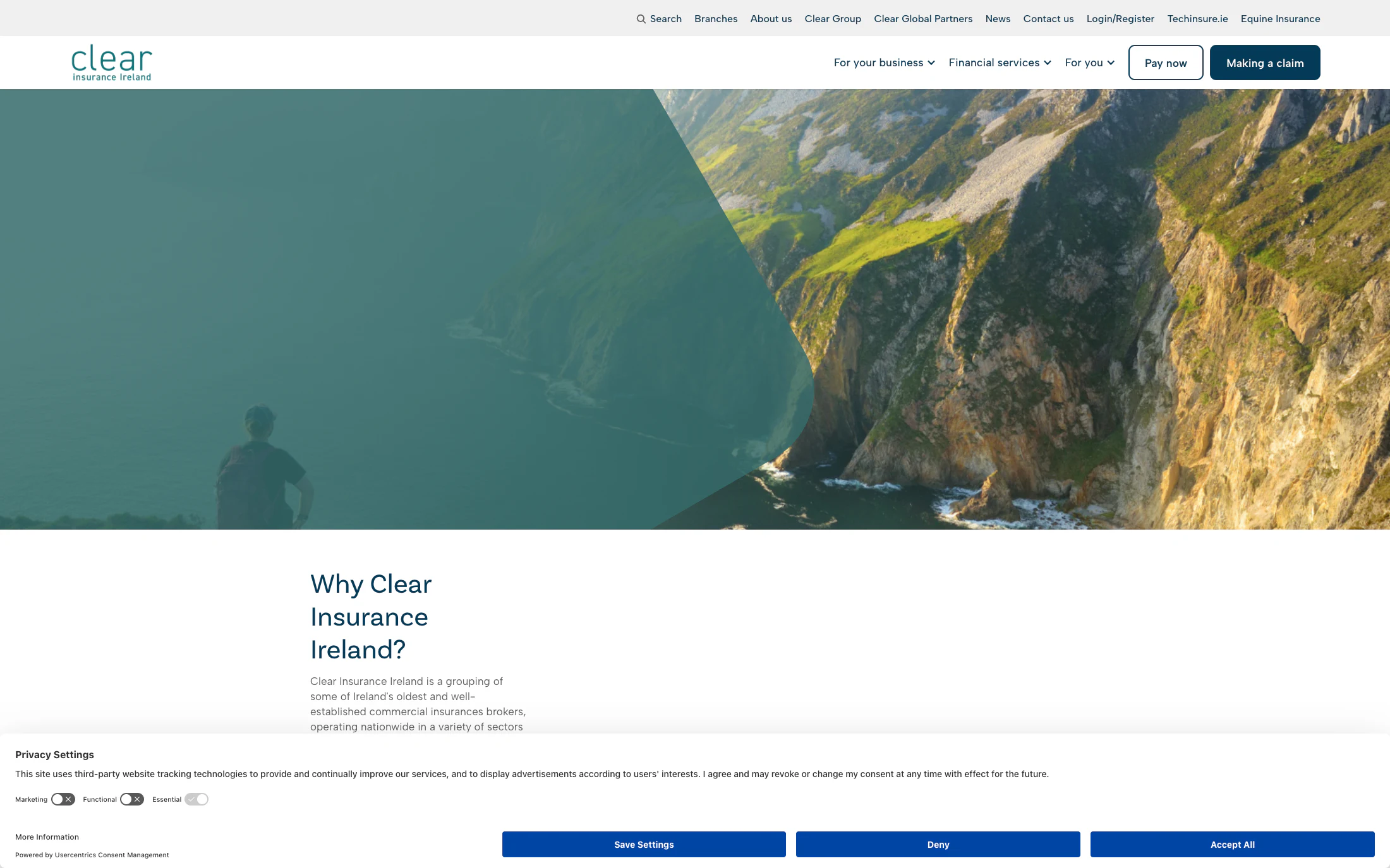 PC Insurances homepage screenshot — WordPress project by Adnan Khan