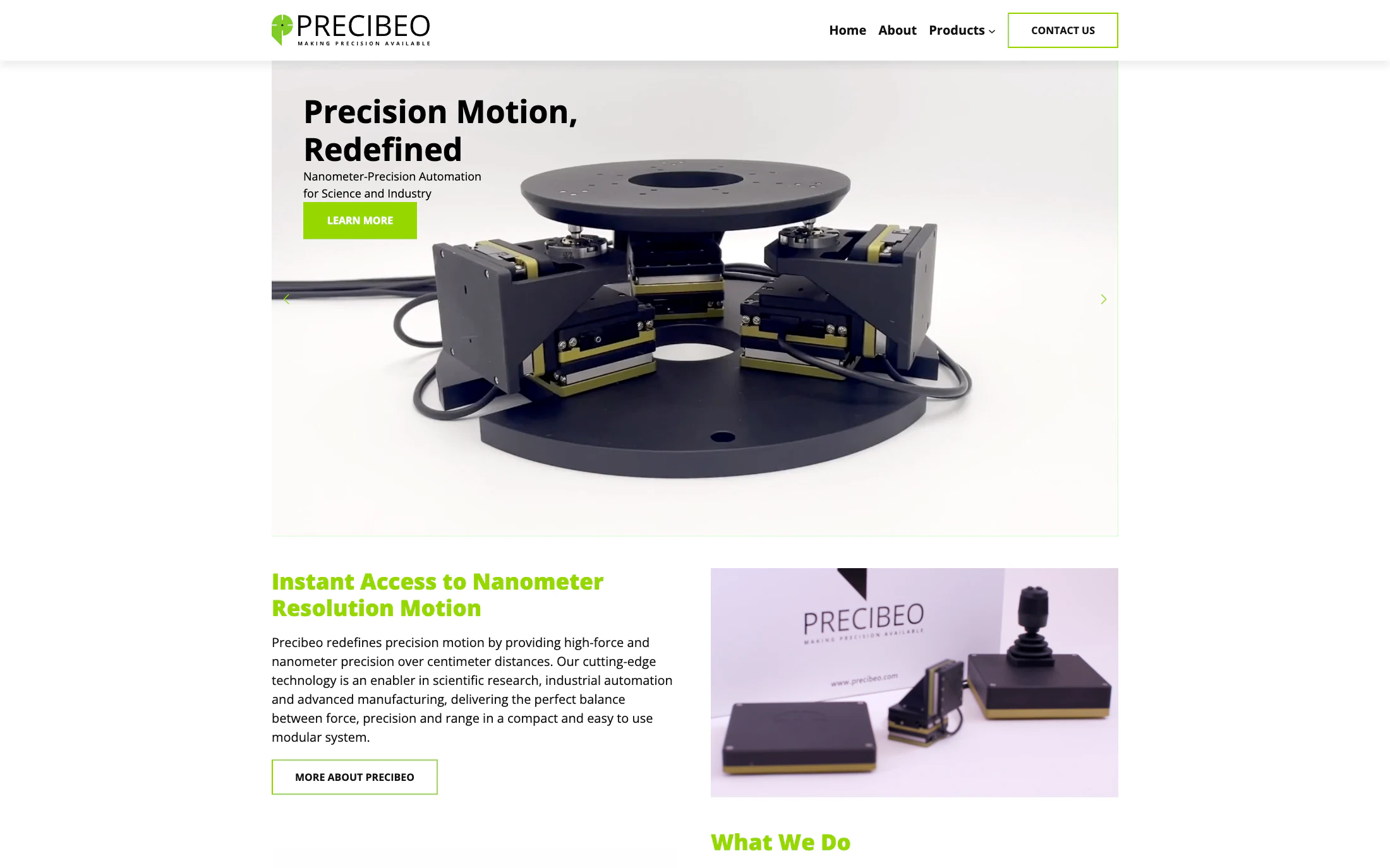 Precibeo homepage screenshot — WooCommerce project by Adnan Khan
