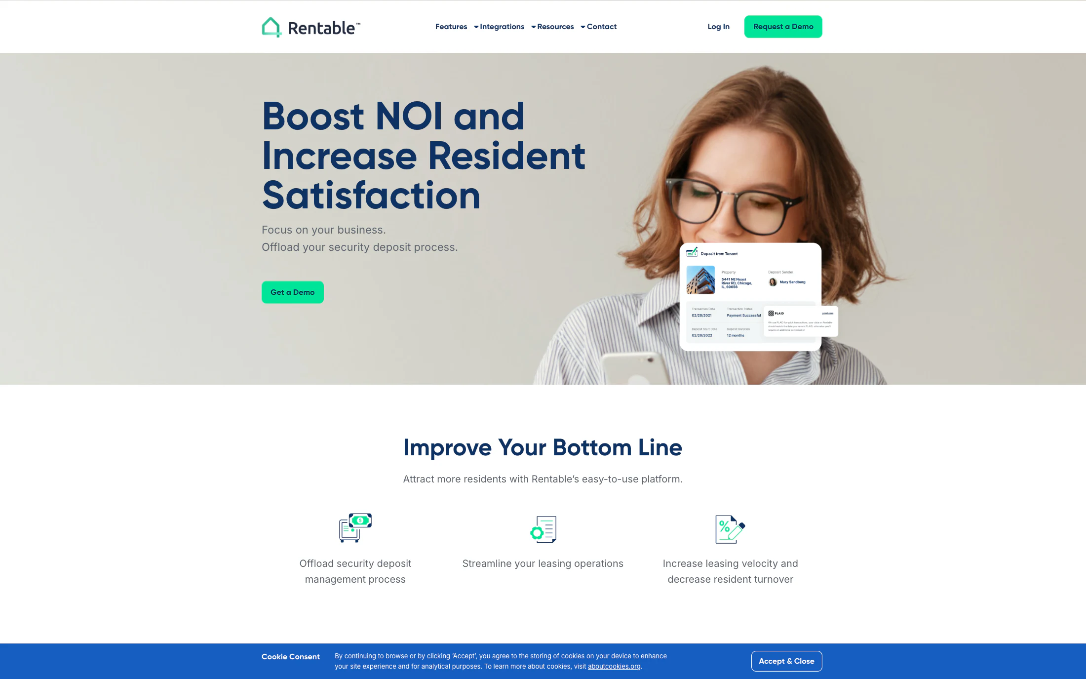 Rentable homepage screenshot — WordPress project by Adnan Khan