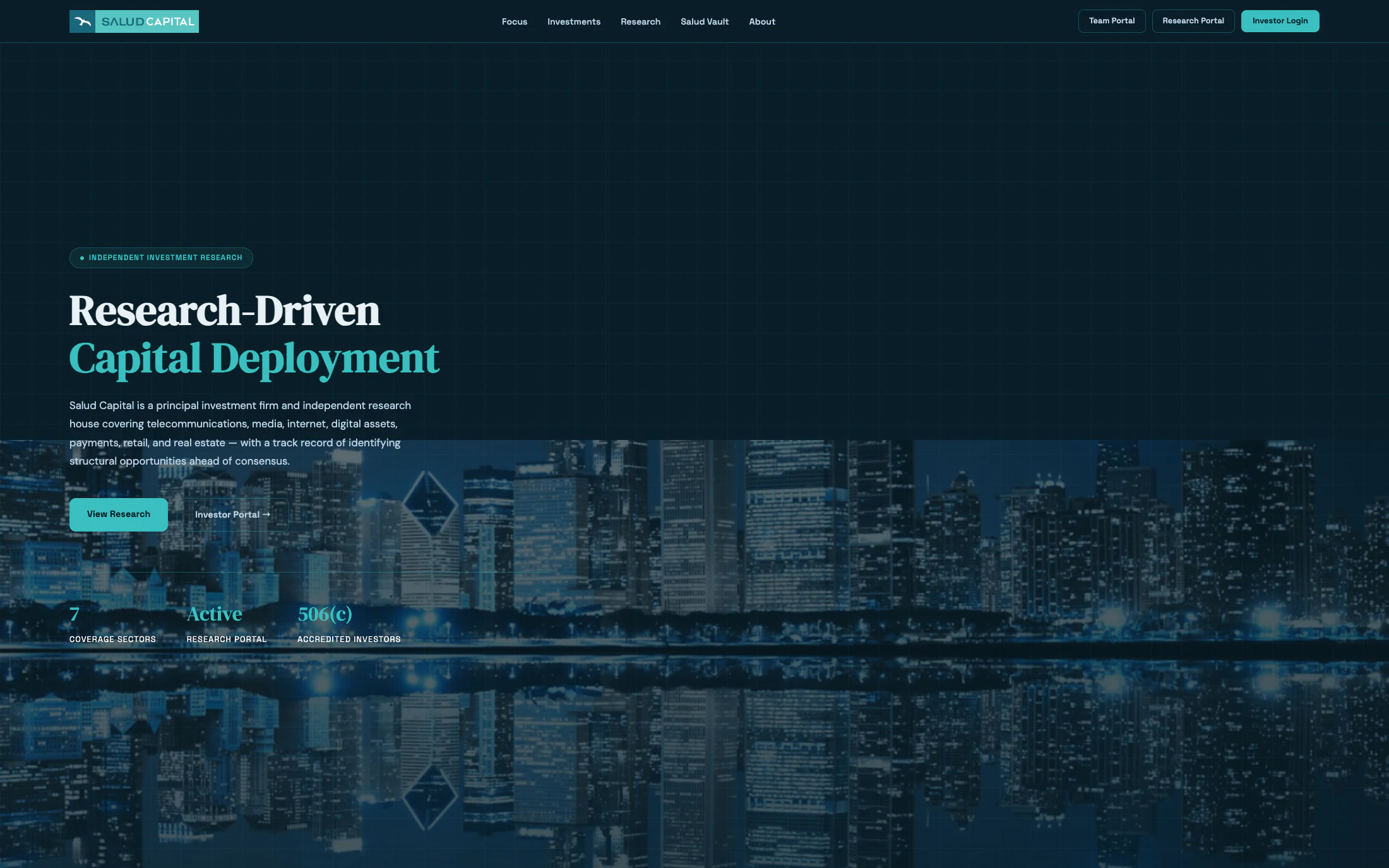 Salud Capital homepage screenshot — WordPress project by Adnan Khan