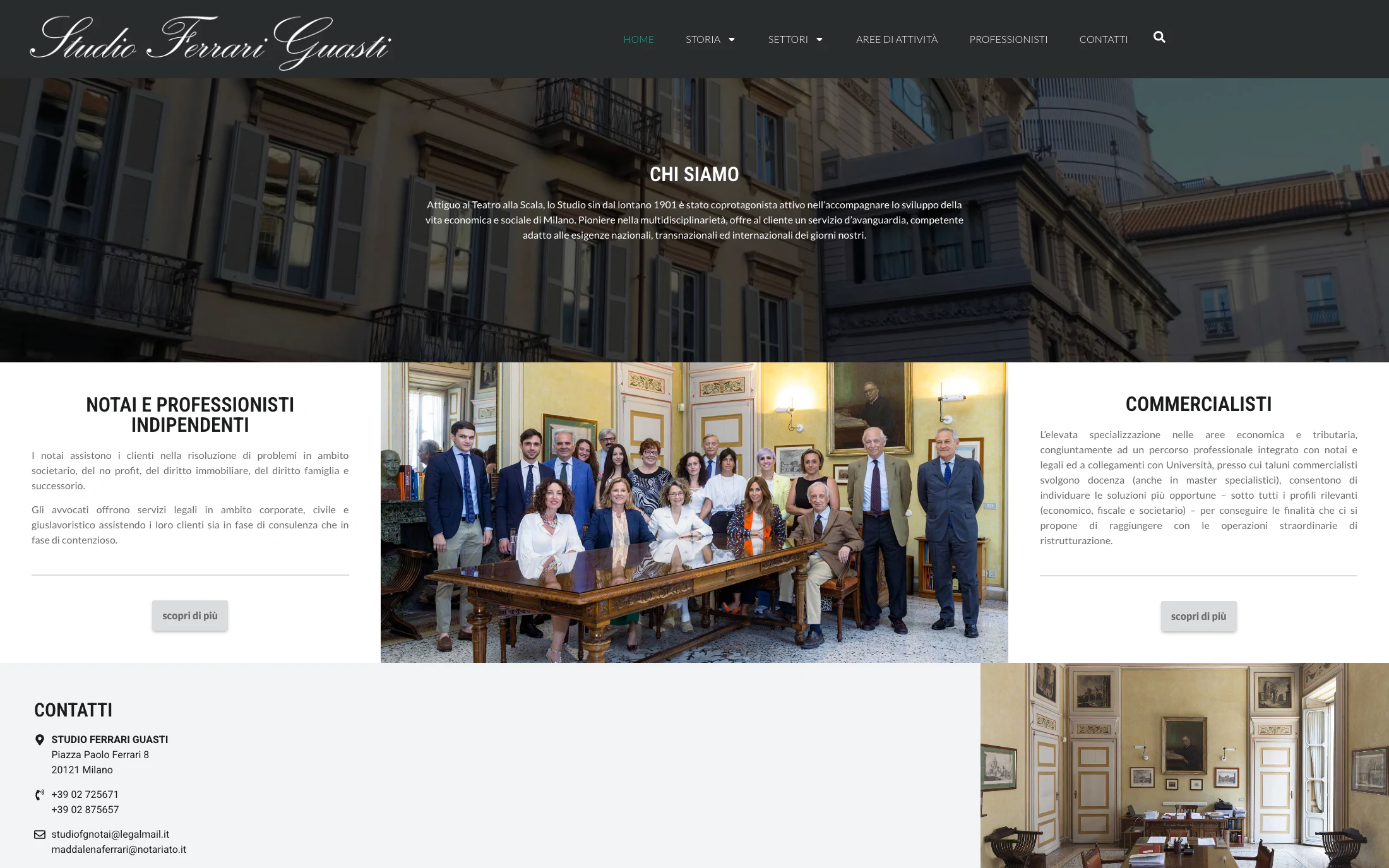 Studio Ferrari Guasti homepage screenshot — WordPress project by Adnan Khan