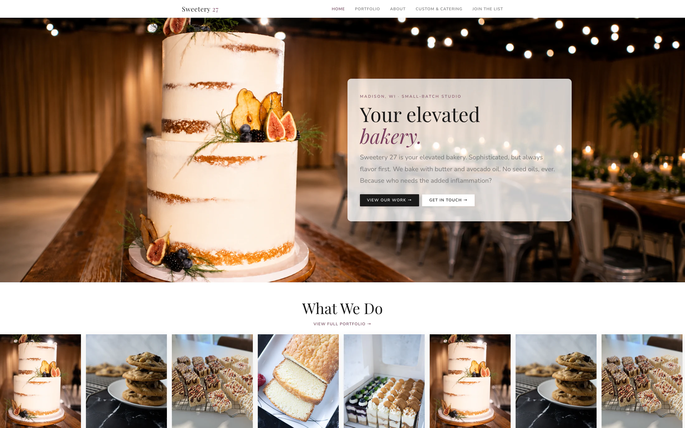 Sweetery 27 homepage screenshot — WordPress project by Adnan Khan