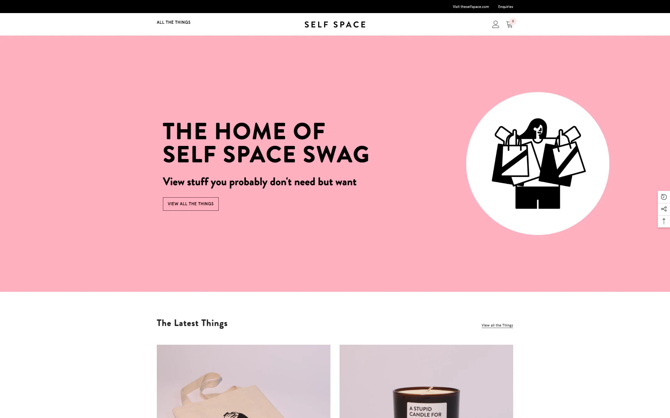 The Self Space homepage screenshot — Shopify project by Adnan Khan