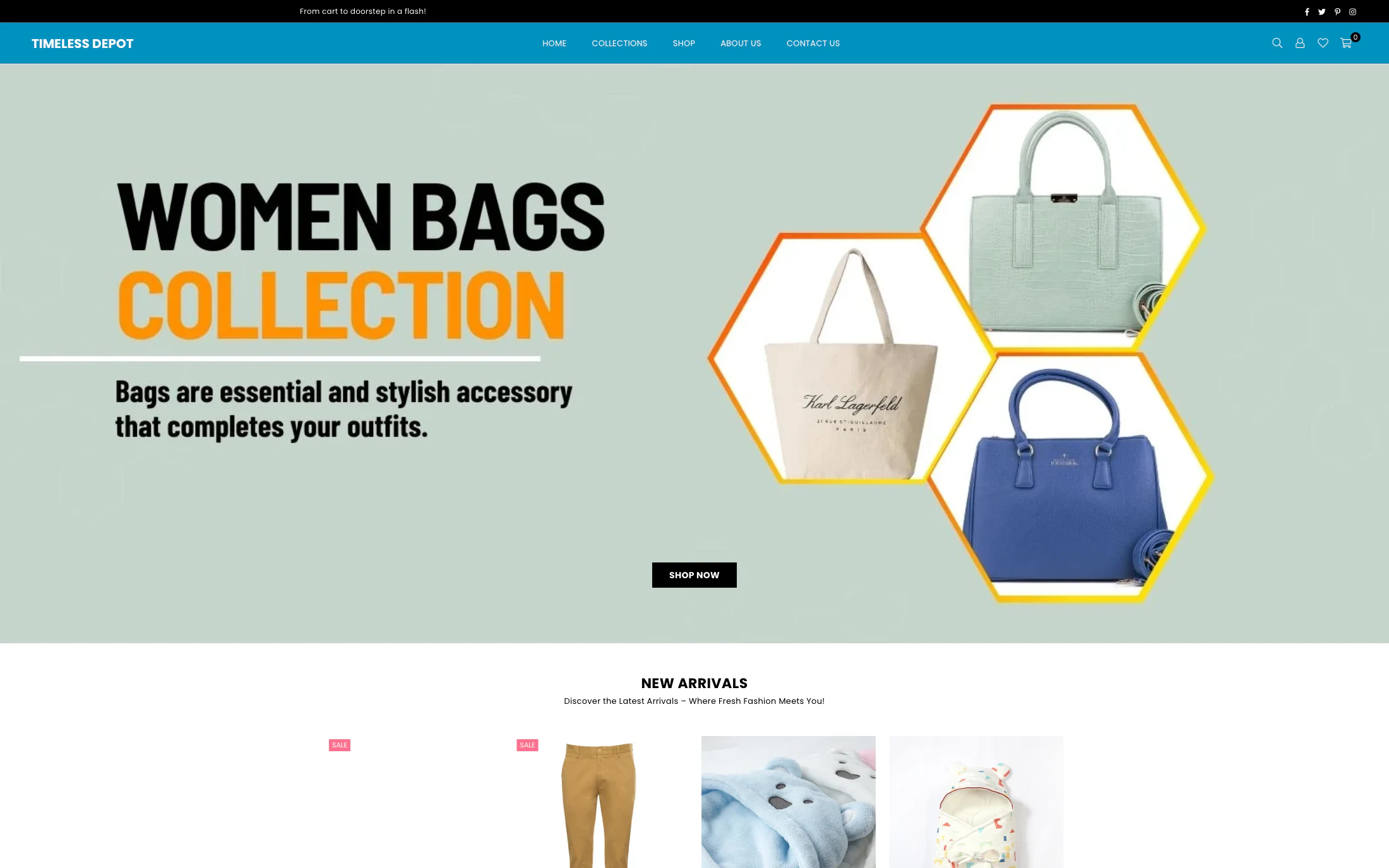 Timeless Depot homepage screenshot — Shopify project by Adnan Khan