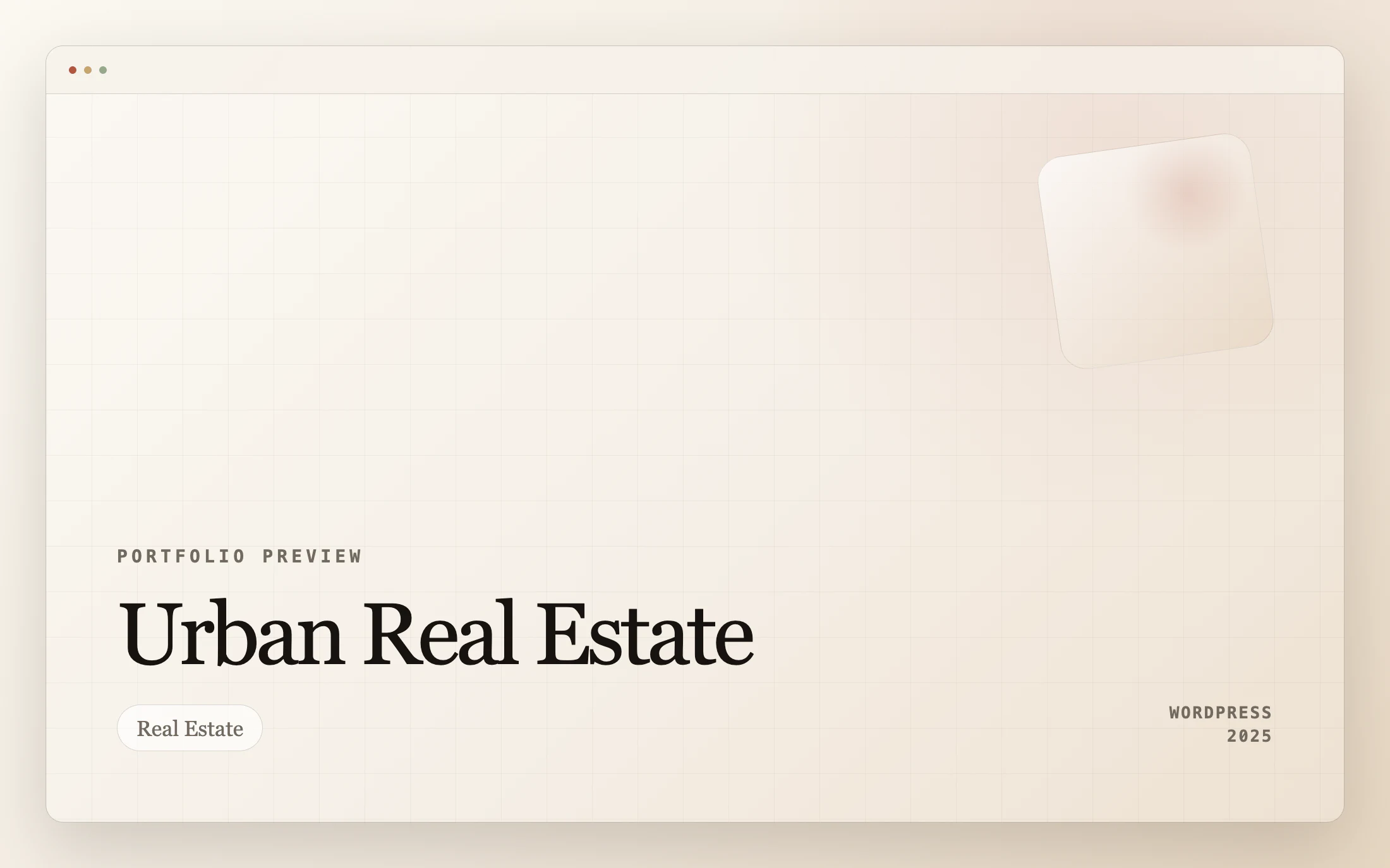 Urban Real Estate homepage screenshot — WordPress project by Adnan Khan