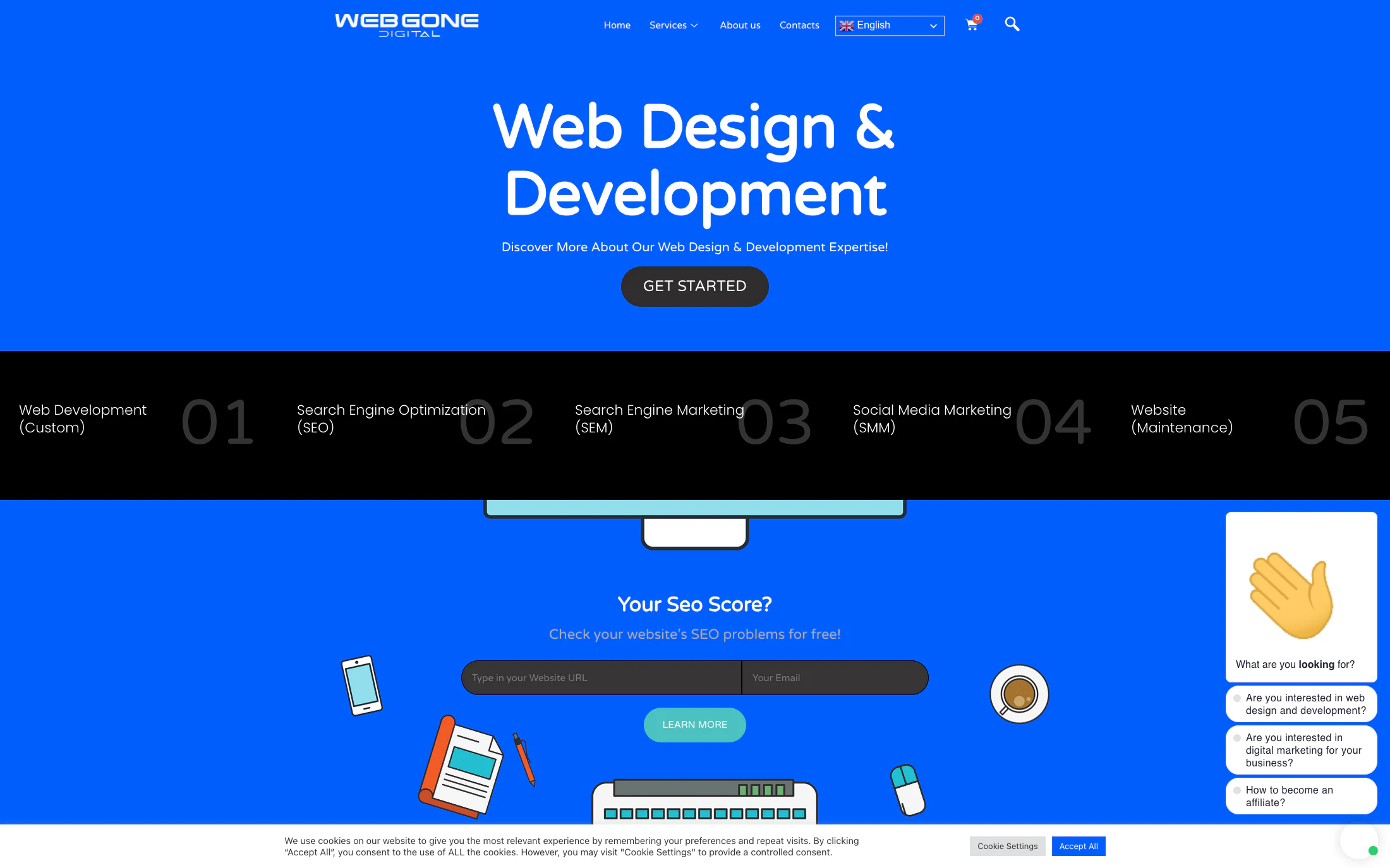Web Gone Digital homepage screenshot — WordPress project by Adnan Khan